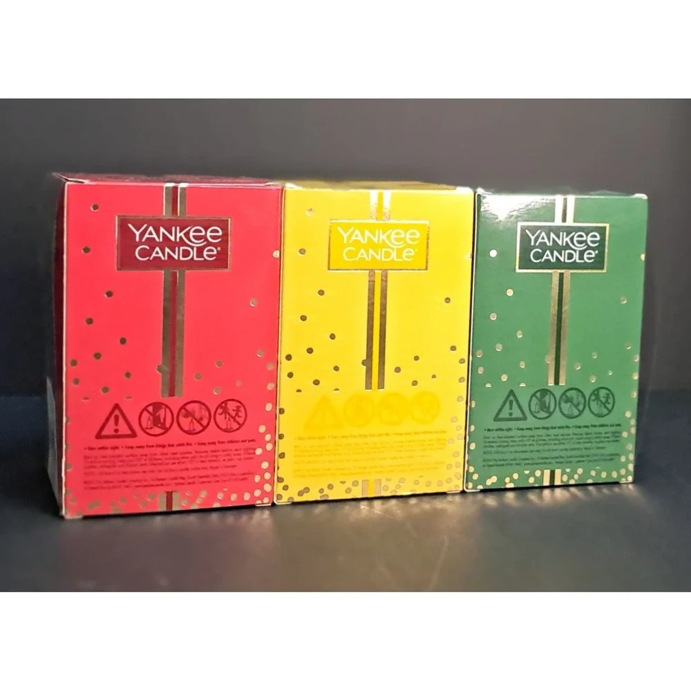 Christmas candles set of 3, Balsam Cedar, Christmas Cookies, Sparkling Cinnamon‎
